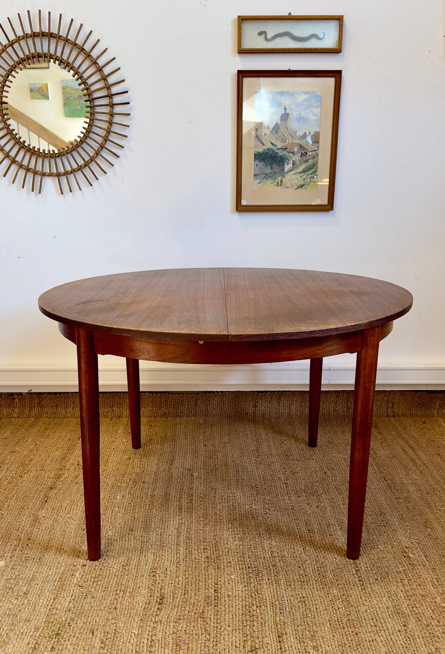 Table scandinave extensible en teck – années 60