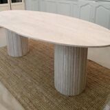 Calypso Oval Dining Table - Natural Travertine