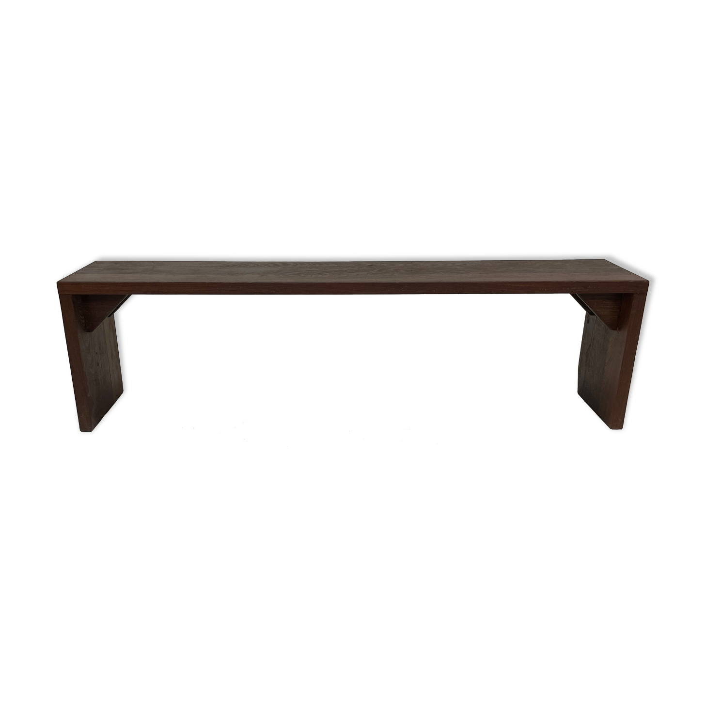 Minimalist vintage sofa design in wengé wood small solid bench