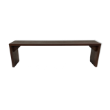 Minimalist vintage sofa design in wengé wood small solid bench