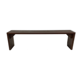 Minimalist vintage sofa design in wengé wood small solid bench