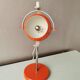 Lampe orange vintage space age, globe oculaire, 1970