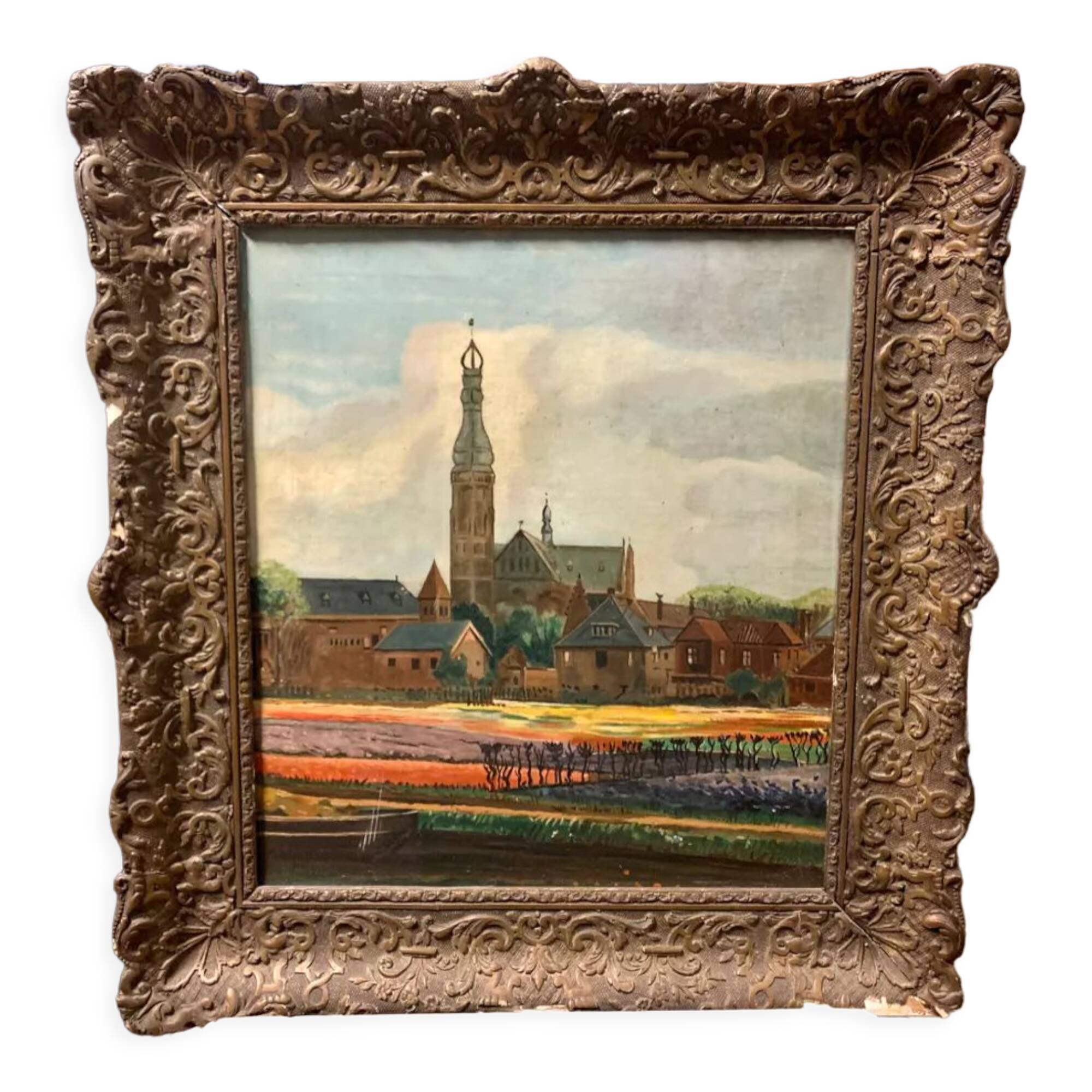 Painting dutch school, Bulb fields
