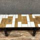 Roger CAPRON (1922-2006): "Herbier" coffee table in ceramic tiles