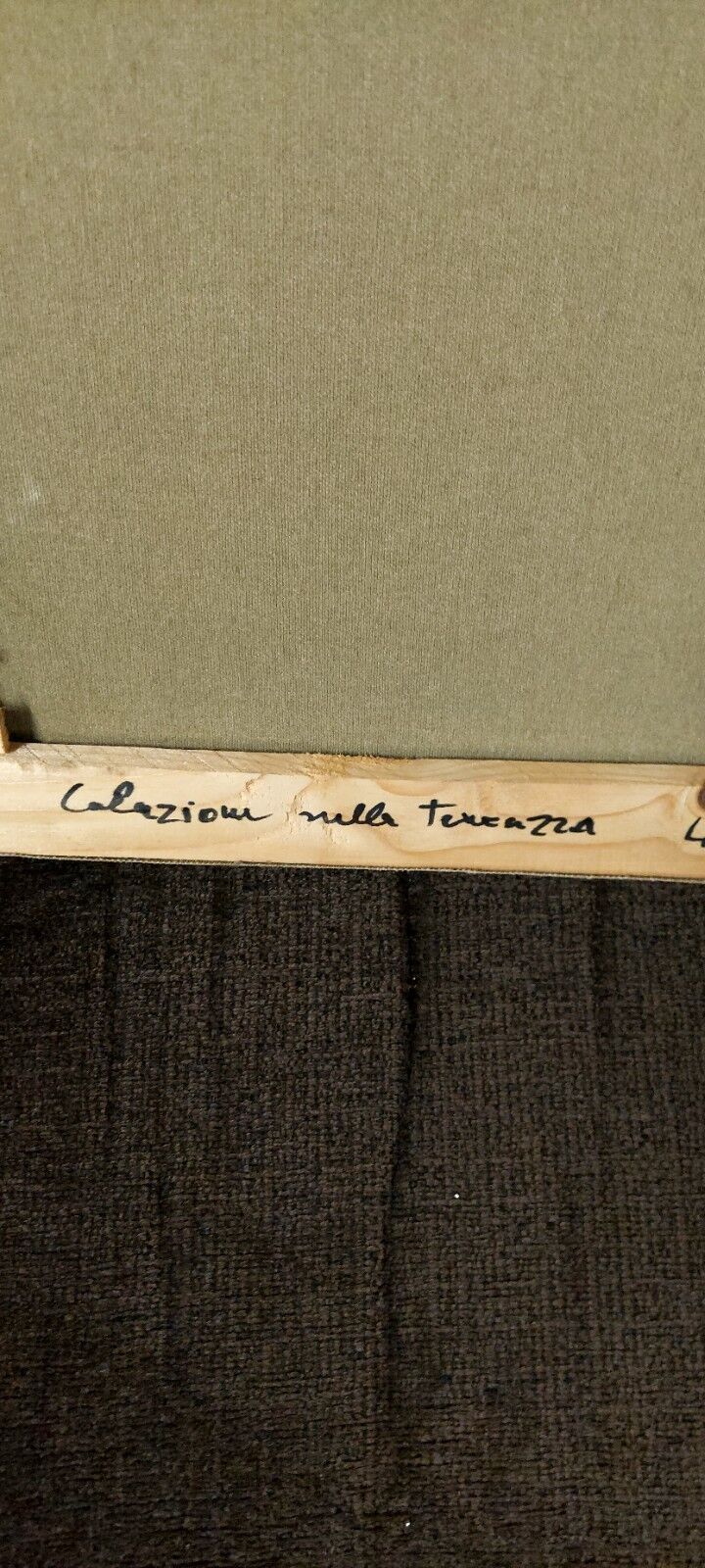 Oil painting on canvas "Breakfast on the Terrace" by Franco Prayer (1924) 58 x 48 cm