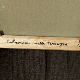 Oil painting on canvas "Breakfast on the Terrace" by Franco Prayer (1924) 58 x 48 cm