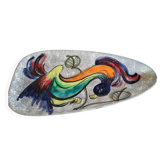 Plat Vallauris décor oiseau stylisé, années 50-60