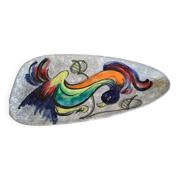 Vallauris plate vintage stylised bird – 1950s/60s