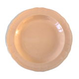 Plat rond terre de fer salins rose poudré