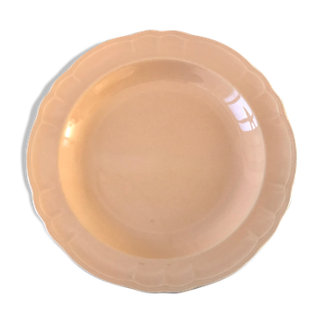 Plat rond terre de fer salins rose poudré