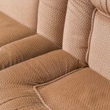 Set di 3 poltrone modulari in tessuto beige anni ’70 vintage modernariato
