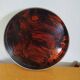 Round vintage Guzzini Lucite tortoiseshell platter 1970s Italian design