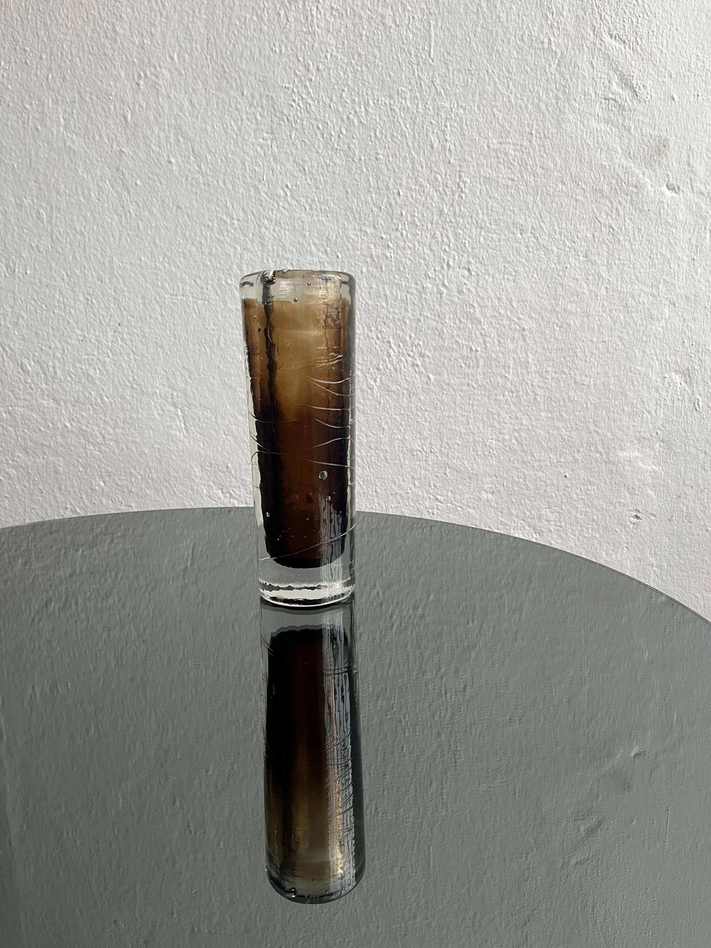 Vintage Big, Tall Coke Cola Murano Vase in brown "Sommerso" Glass