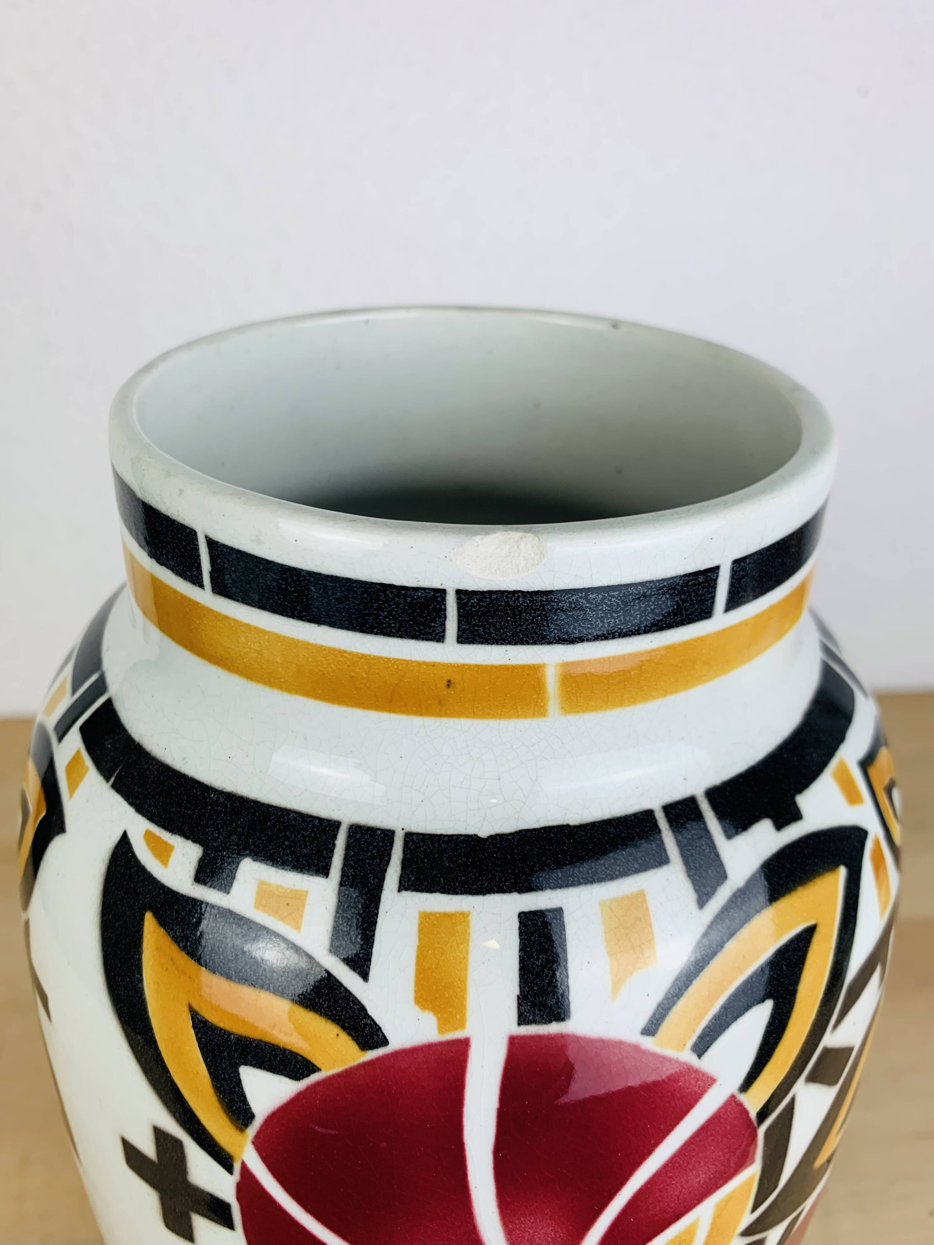 Art Deco vase, Pergola model, Keller & Guérin Lunéville