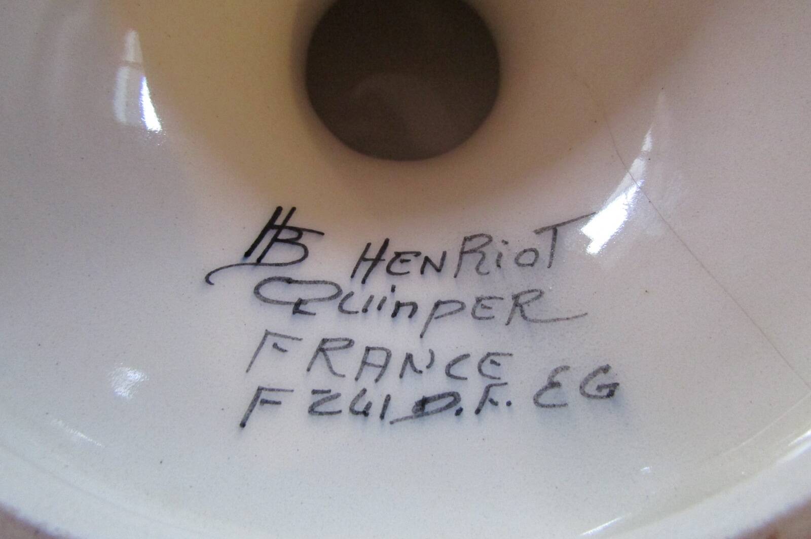 Shower foot cup, Henriot Quimper earthenware