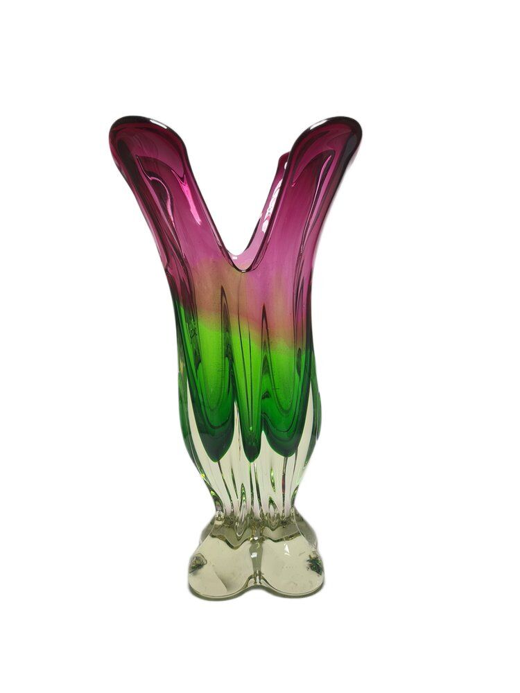 Vase by J. Hospodka for Chribska Glassworks, Former Czechoslovakia, 1960s