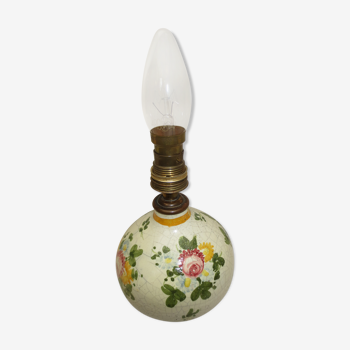 Lampe de table , boule céramique décorée