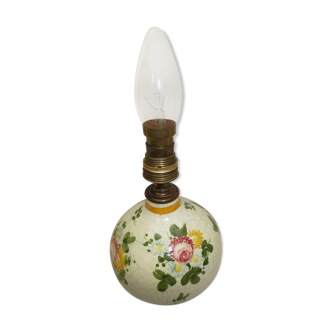 Lampe de table , boule céramique décorée