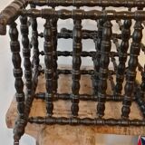 Magazine holder in blackened wood, Napoleon III partition shelf, late 19th century