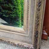 Patinated wall mirror gray with beveled ice, 80 x 70 cm