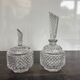 Pair of crystal-style cut glass bottles – retro/vintage dressing table
