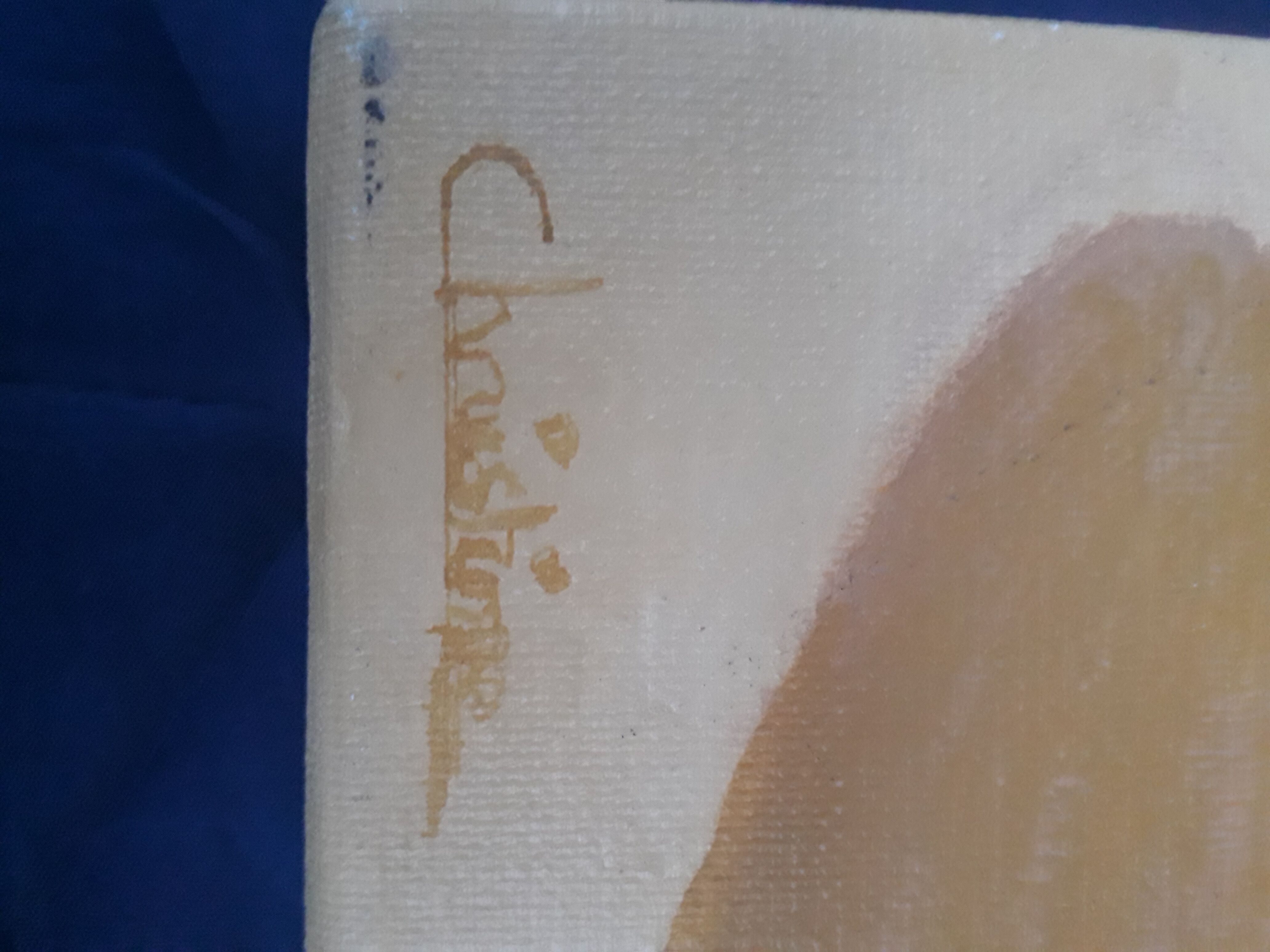 Oil on canvas Cherry basket by Christine 35.5 x 27 cm