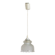 Vintage French pendant ceiling light in white glass decorated with flowers 4722