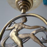 Art Deco golden brass lamp
