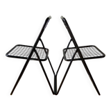 Pair of black lacquered metal "Ted Ned" chairs by Niels Gammelgaard, circa 1970-1980