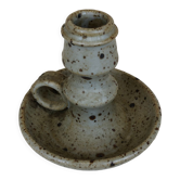 Ceramic candle holder with speckled stoneware signed Belloche