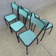 6 chaises en formica vert mint design vintage