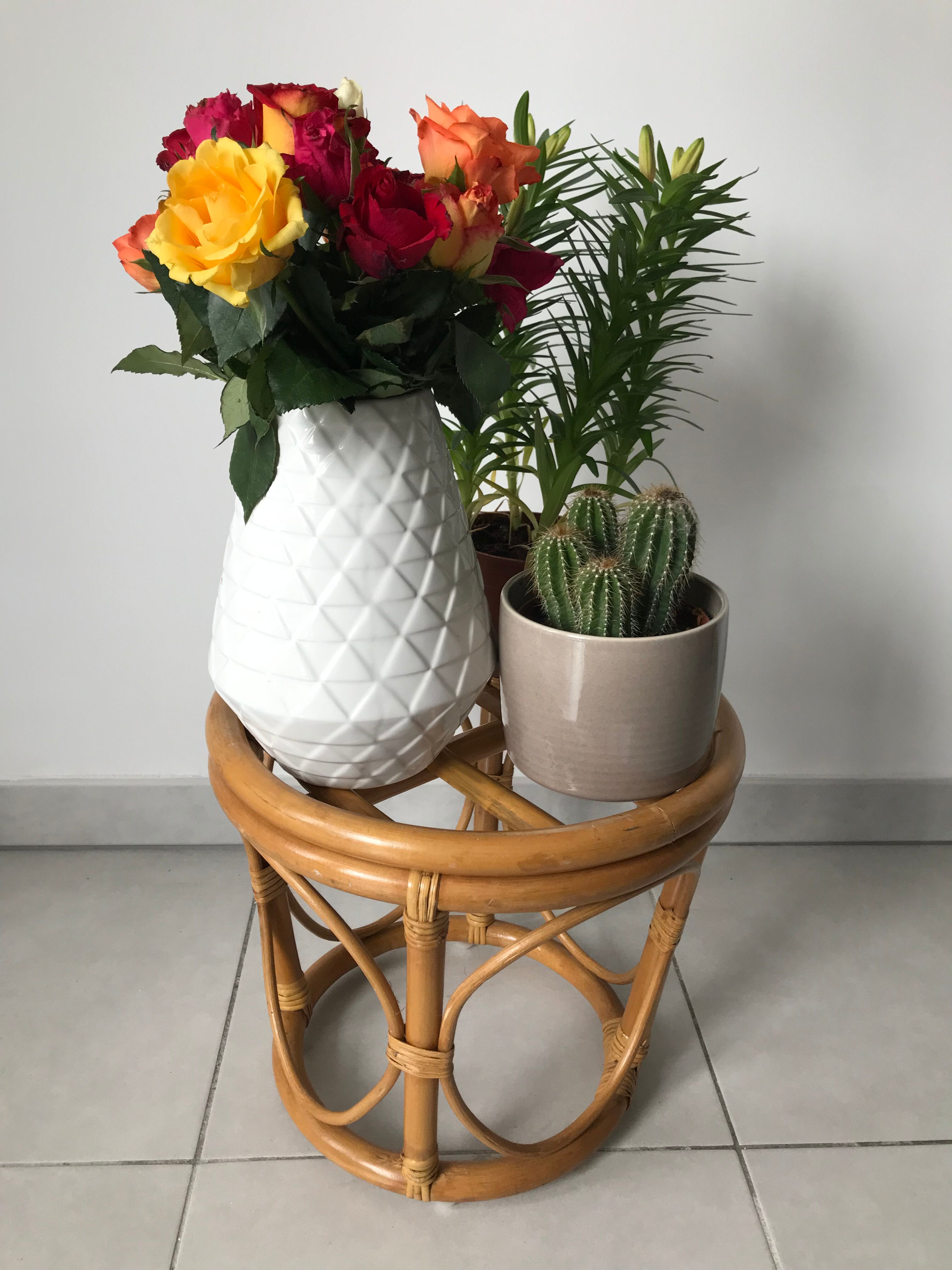 Vintage rattan stool