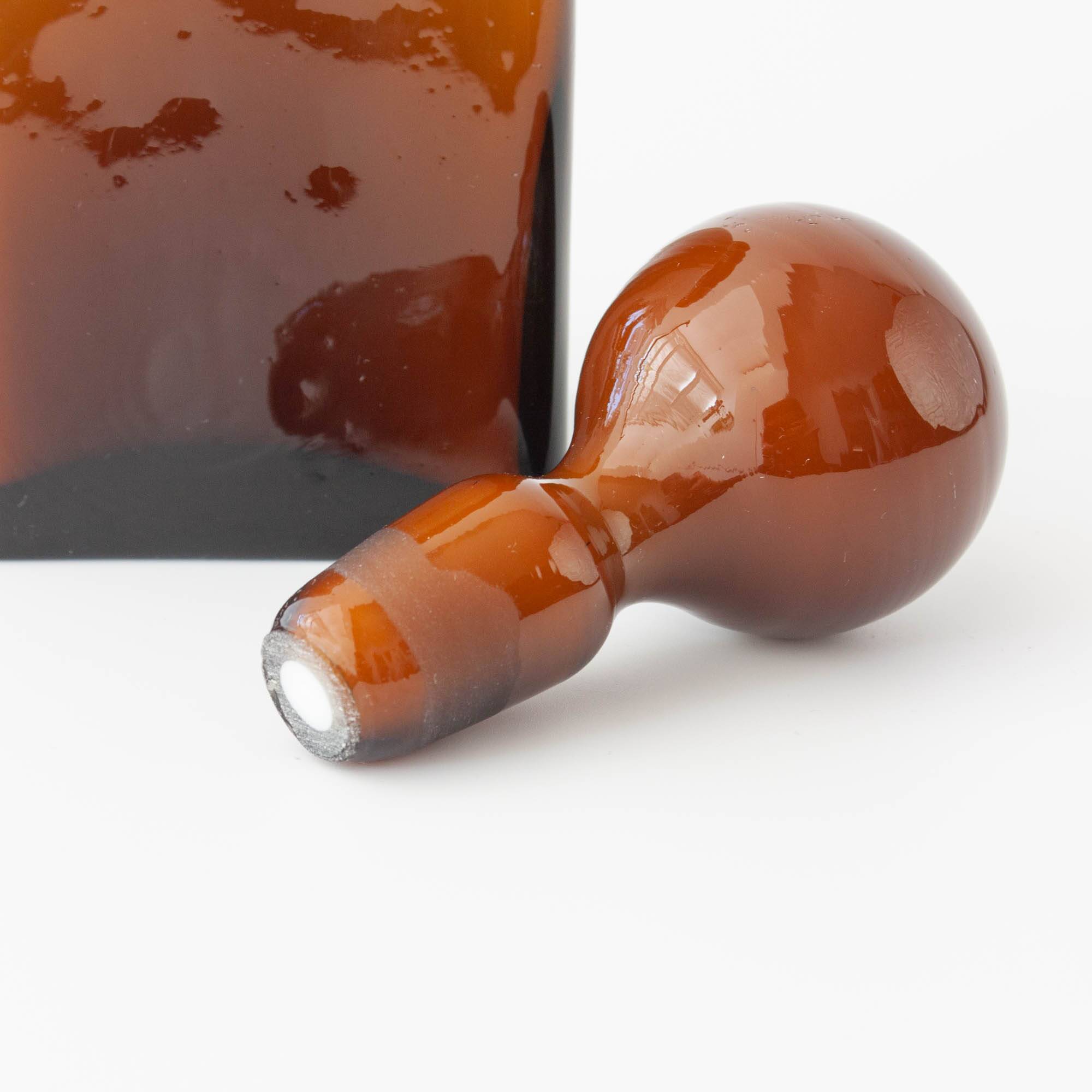 Vintage 1960s Brown Opaline Glass Bottle from Marinha Grande