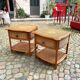Set de 2 chevets vintage en rotin