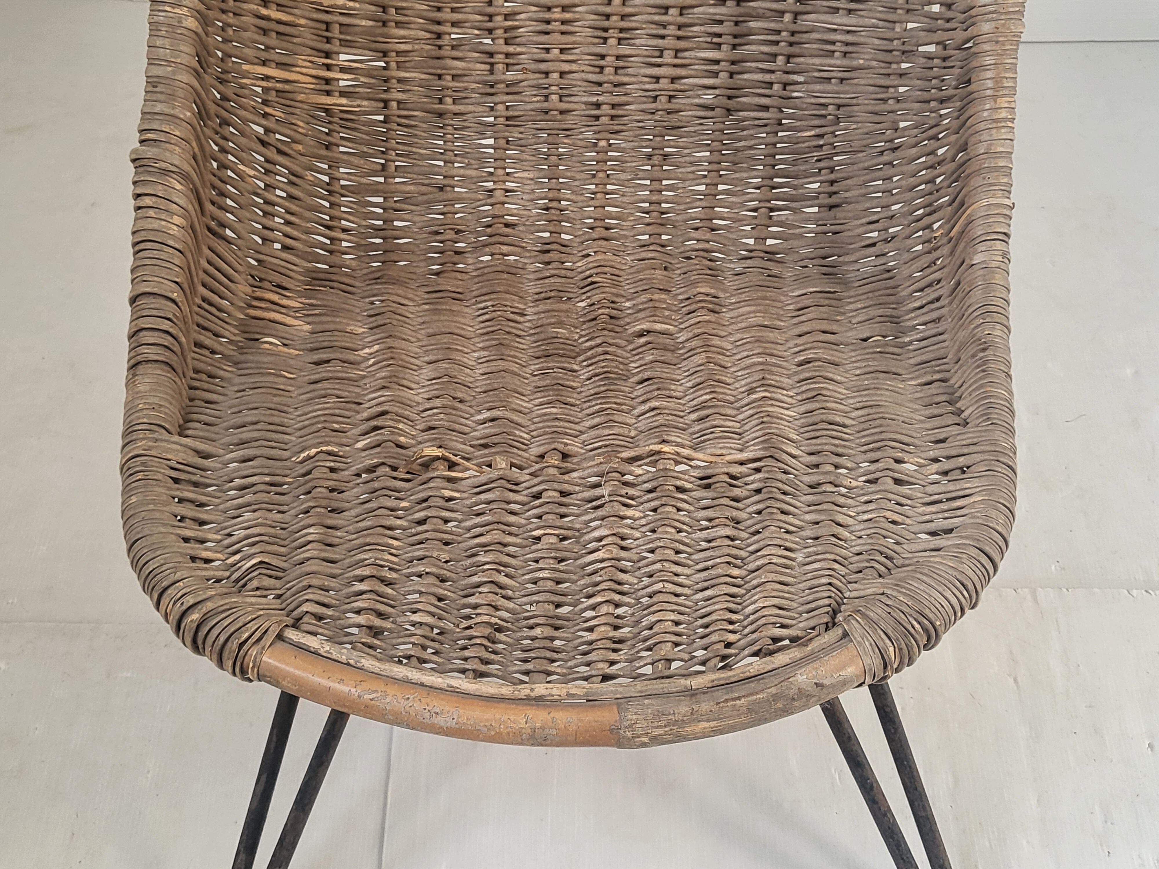Vintage rattan armchair 1950