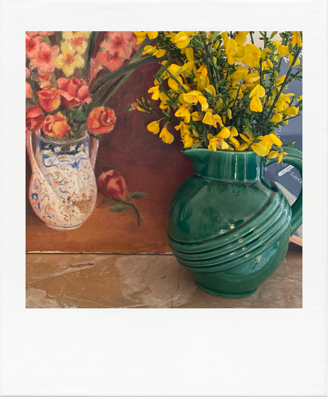 Large ceramic green ball pitcher