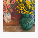 Large ceramic green ball pitcher