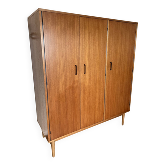 Vintage Scandinavian style wardrobe from the 60s in teak