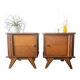 Pair of retro bedside tables with beveled legs