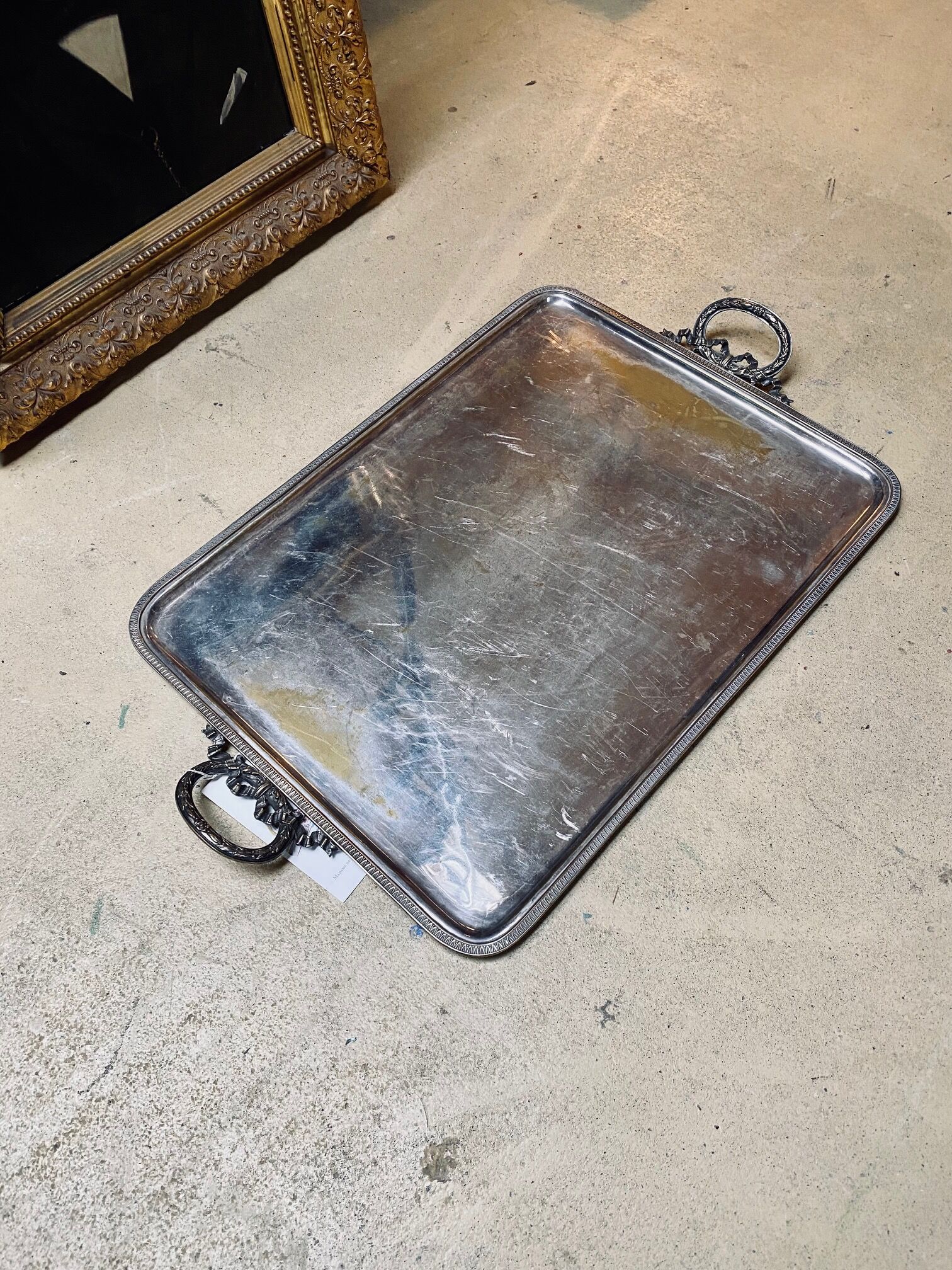 Silver serving tray