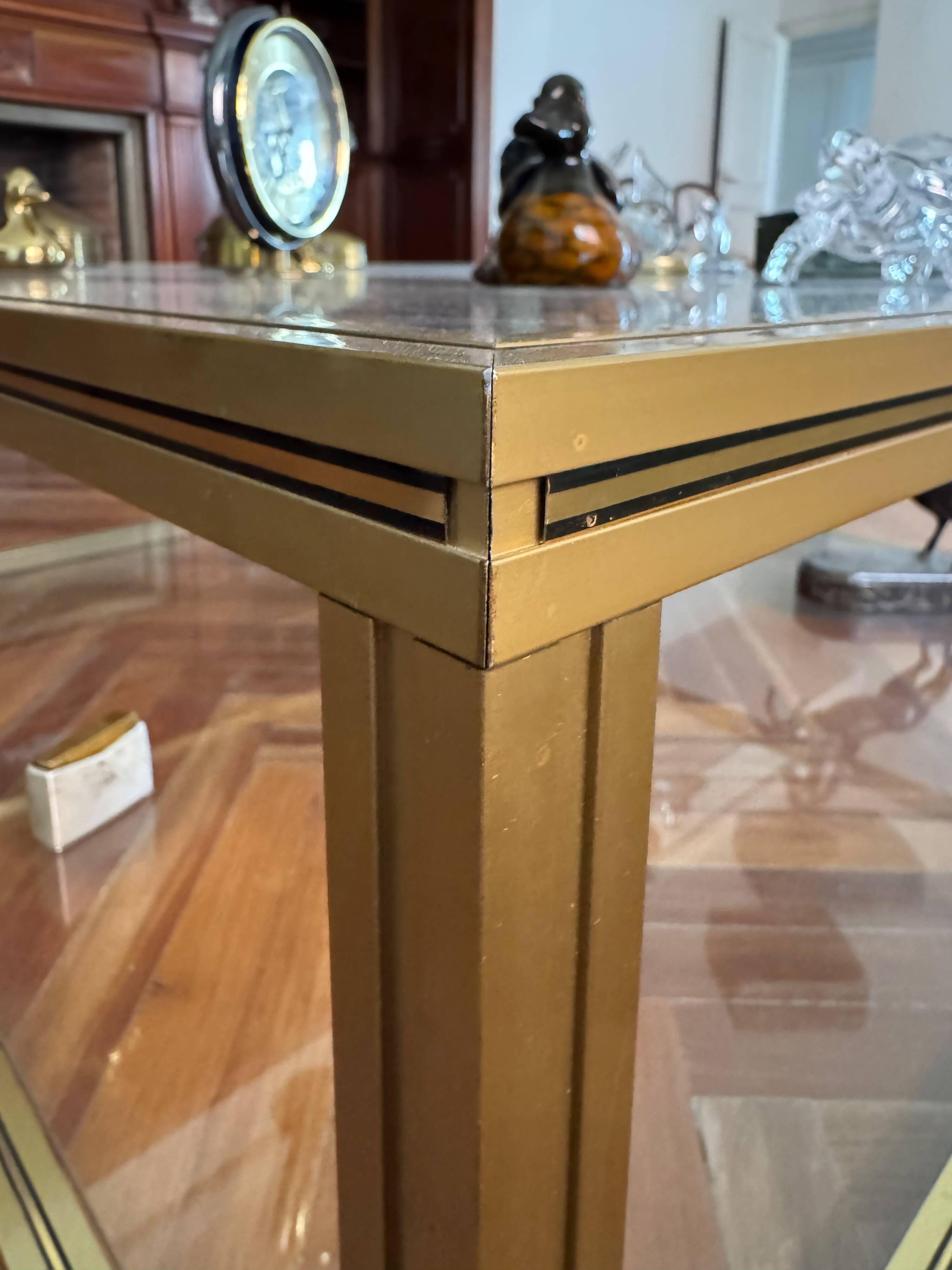 Vintage Hollywood Regency Brass & Glass Coffee Table (1970s)