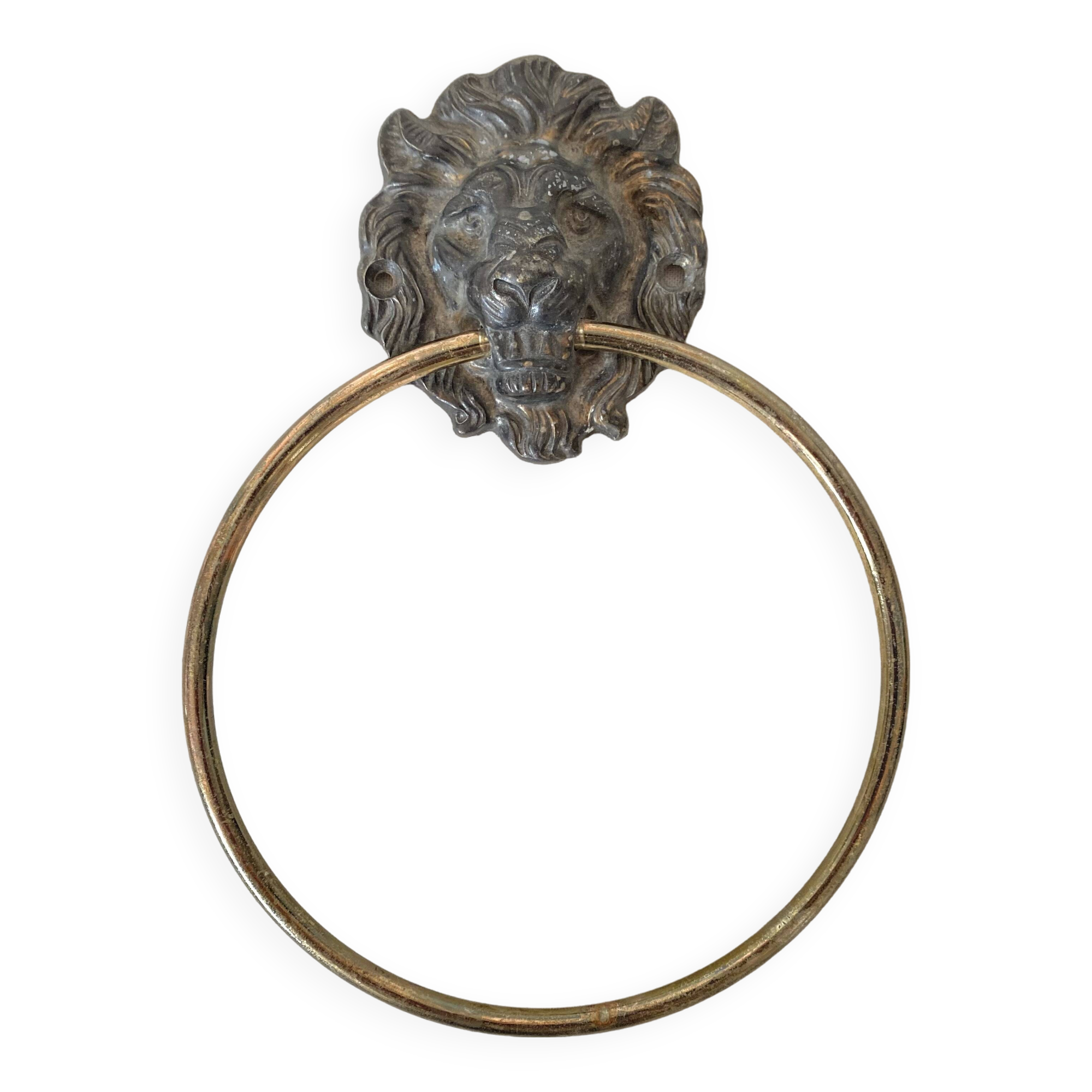 Lion head wall towel holder