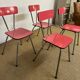 Set of 4 chairs in red formica