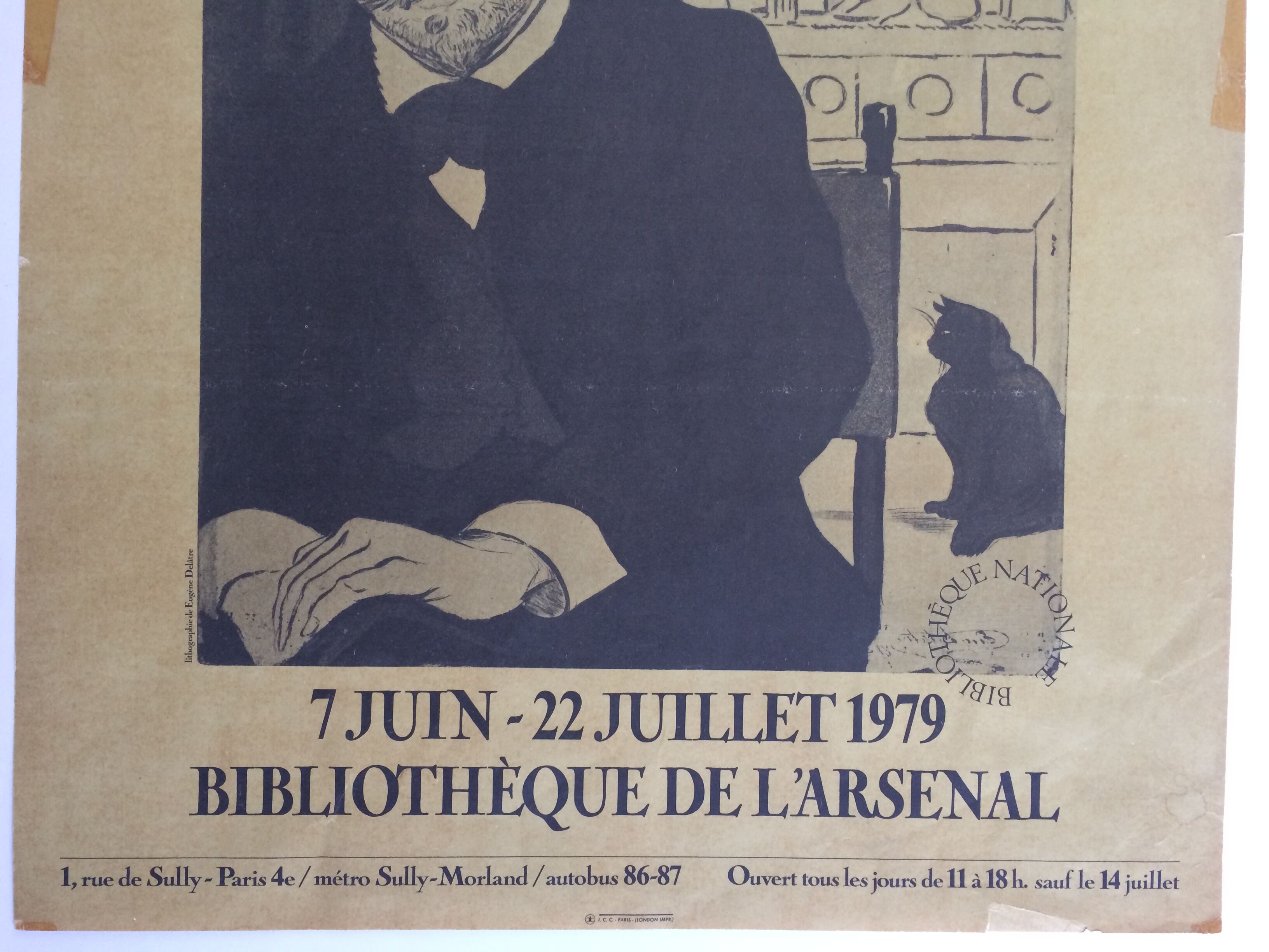 Poster of the exhibition JK Huysmans at the National Library, 1978
