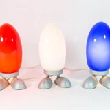 Set of 3 lamps egg red white and blue Ikea 80s