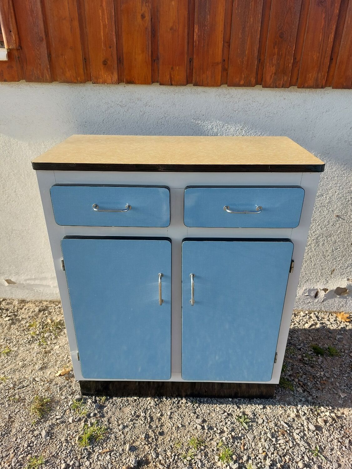 Blue formica folding table