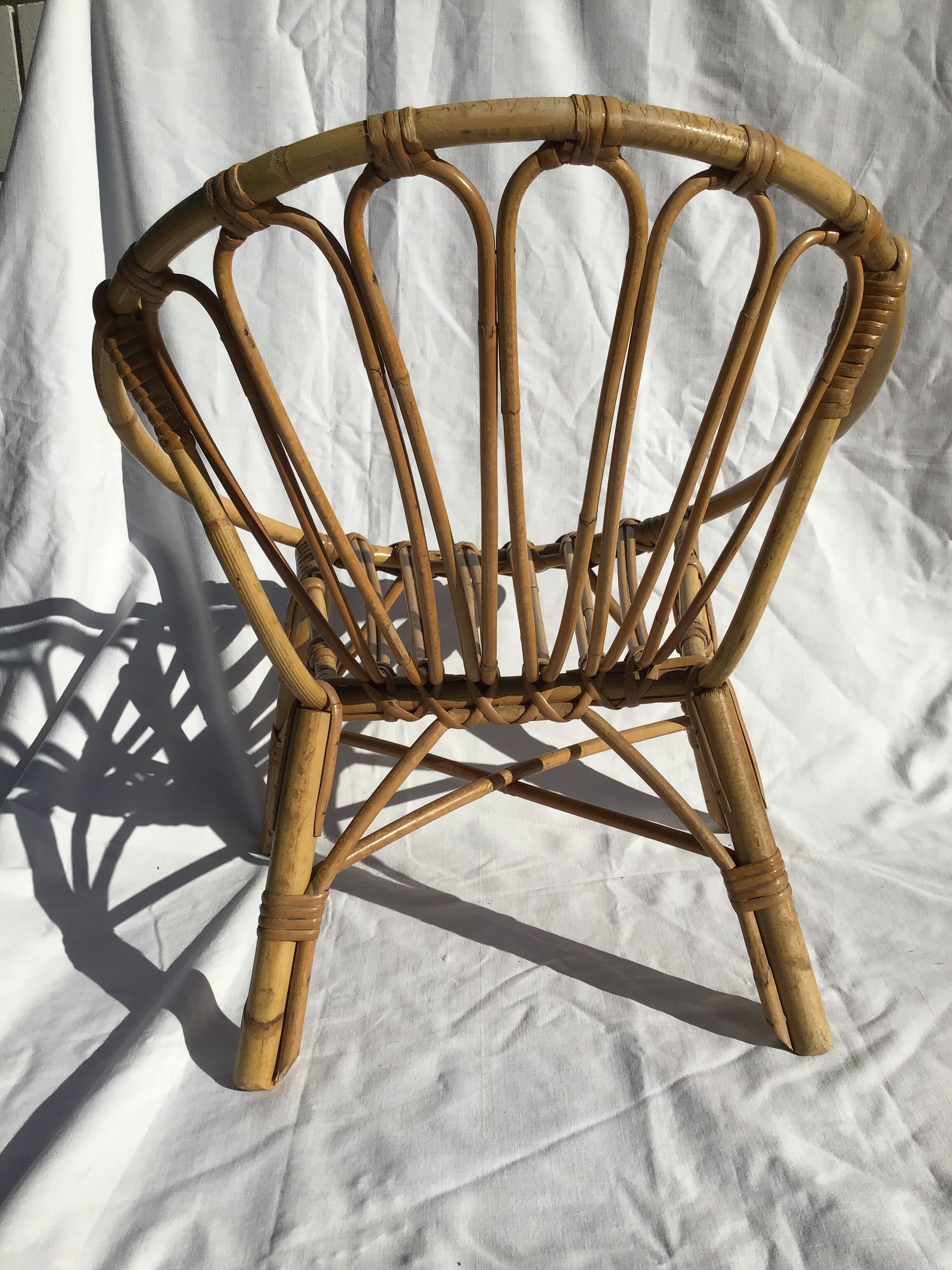 Children's rattan basket chair