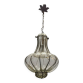 Wrought Iron Murano Glass Light Pendant 1950’s