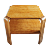 Square art deco coffee table in light wood