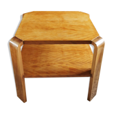 Table basse art déco carrée en bois clair